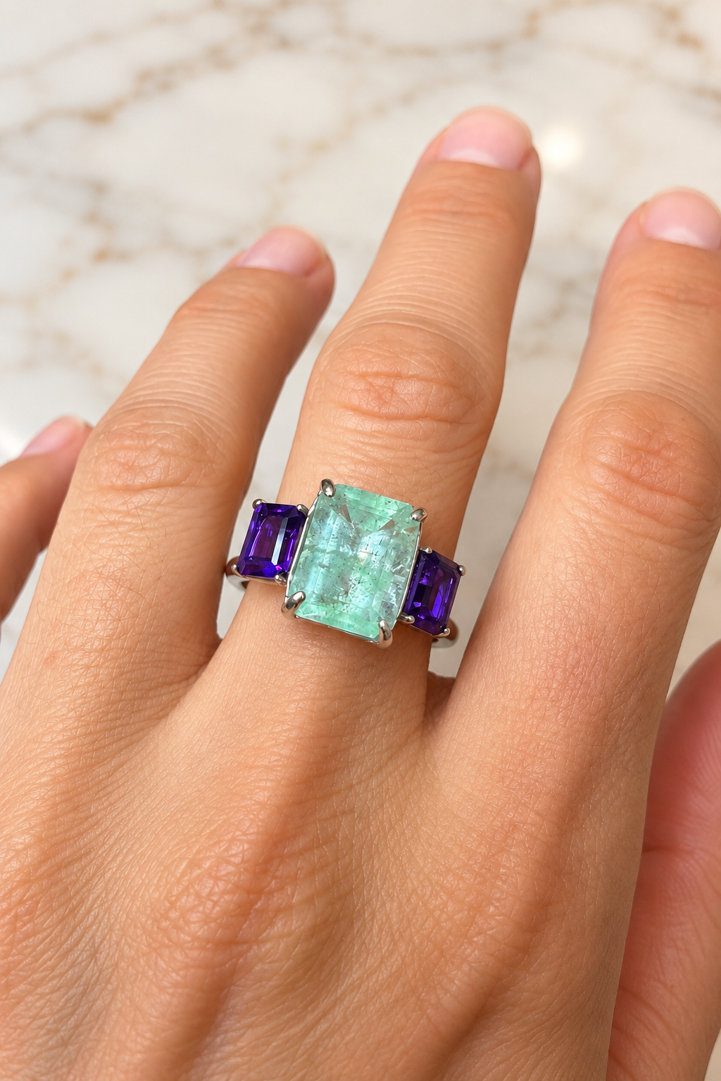 Anillo Esmeralda Amatista