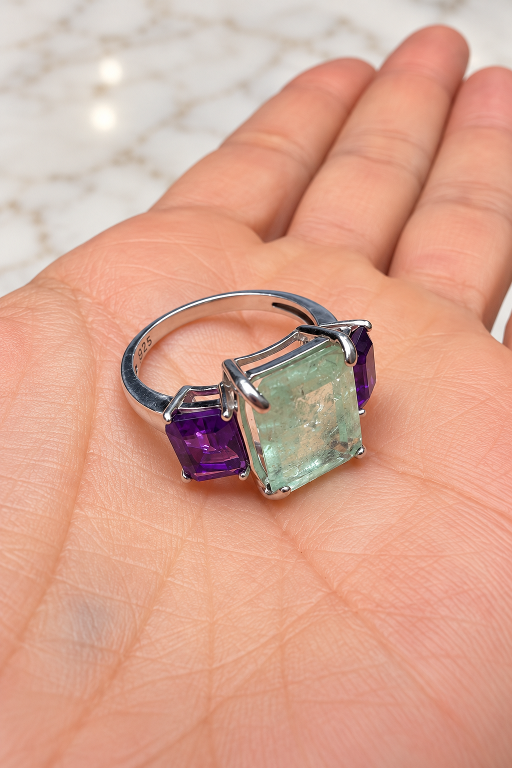Anillo Esmeralda Amatista