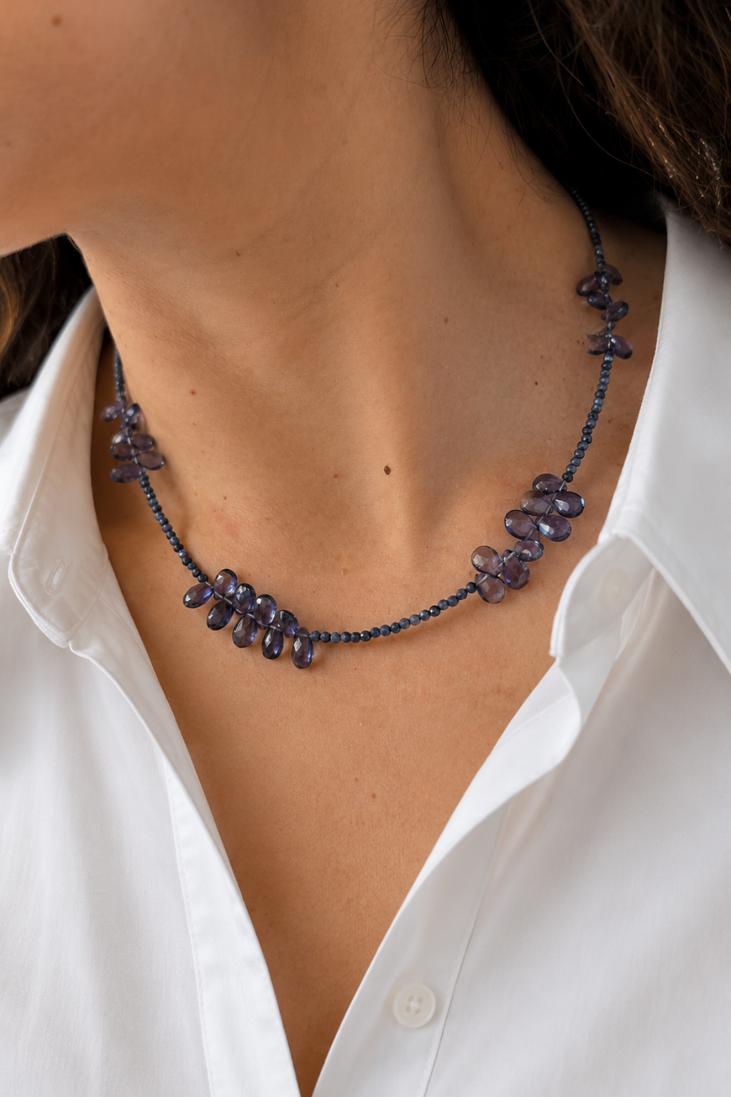 Collar Zafiros y Iolitas Naturales
