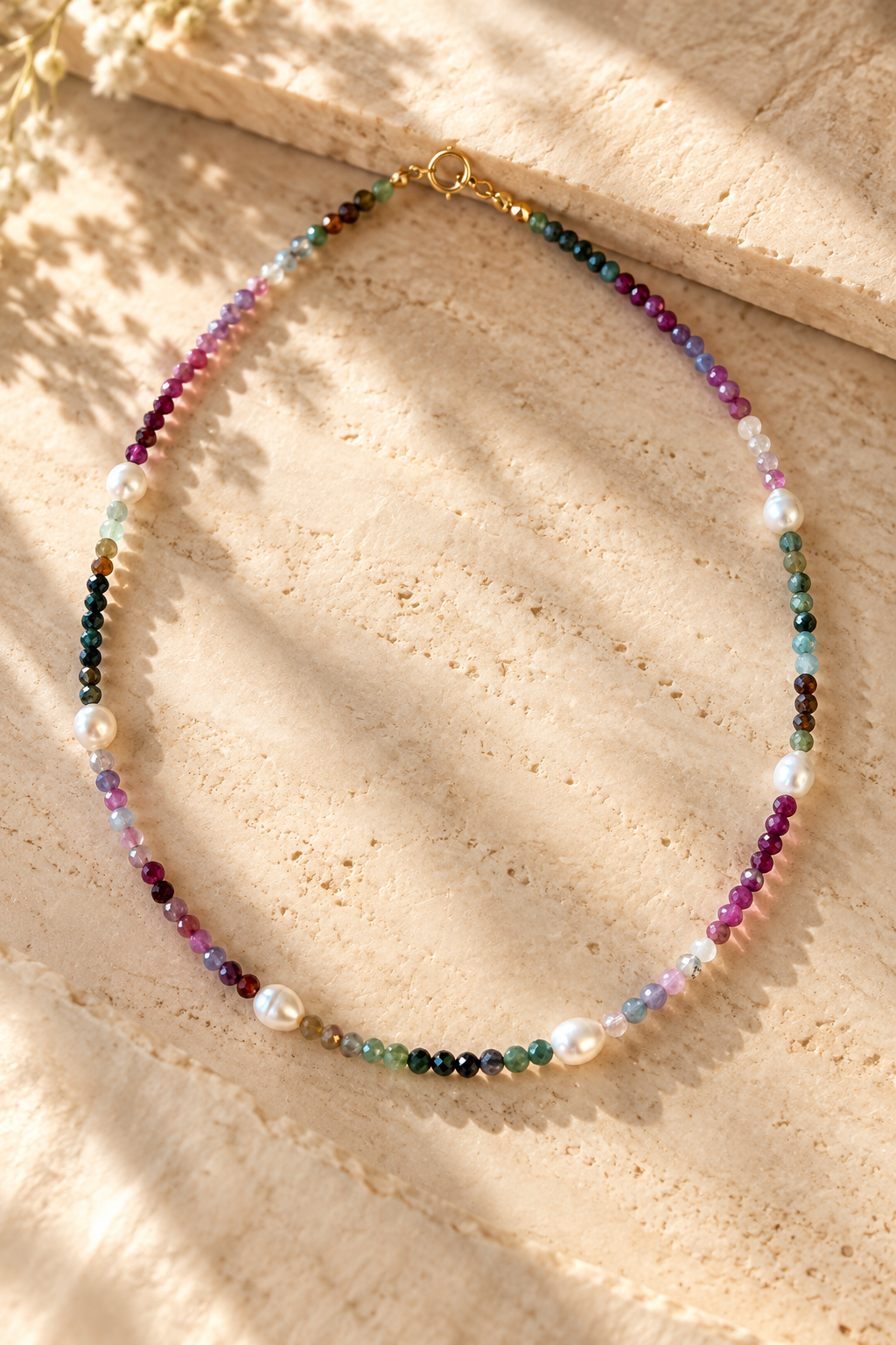 Collar Turmalinas y Perlas