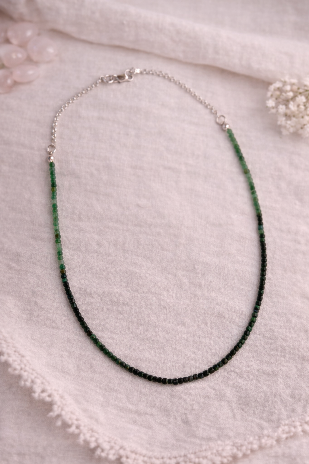Collar en Plata con Esmeraldas Degrade