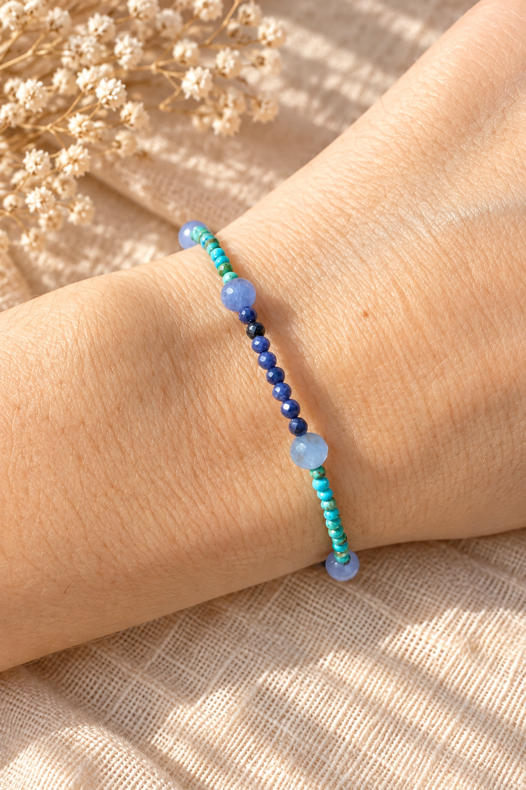 Pulsera Zafiro, Turquesa y Aguamarina