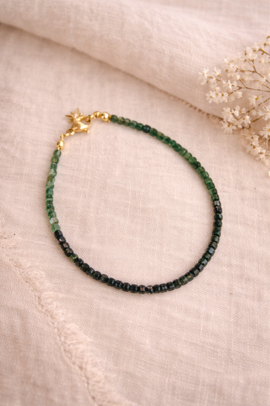 Pulsera Beads de Esmeraldas en Degrade